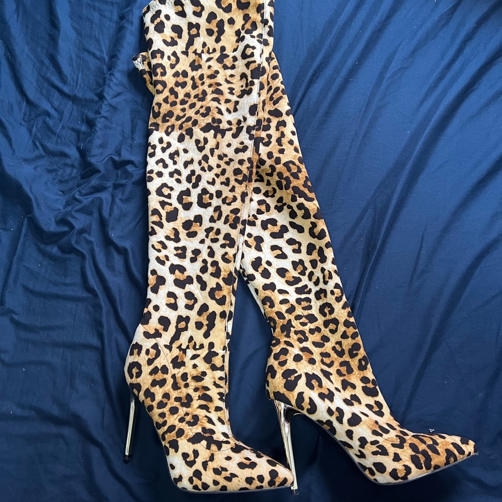 Leopard Thigh High Boots 🐆